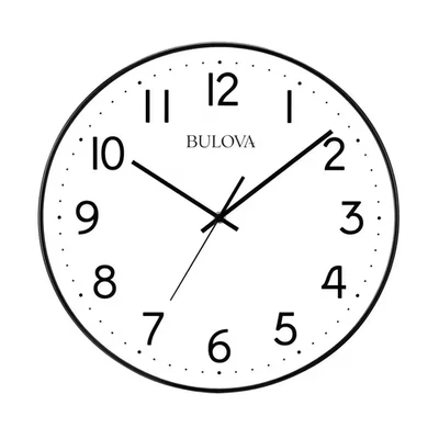 Automatic Time Adjustment 16 In. Wall Clock in White with Easy to Read Arabic Nu - Image 1 of 3