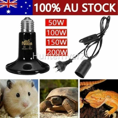 E27 Infrared Ceramic Heat Lamp Bulb + Holder For Reptile Pet Chicken Brooder Set - image 1 of 4