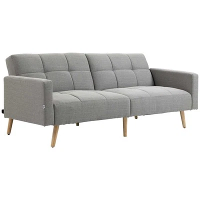 HOMCOM Divano Letto 2 Posti con Schienale Regolabile e Tessuto Traspirante - Immagine 1 di 4