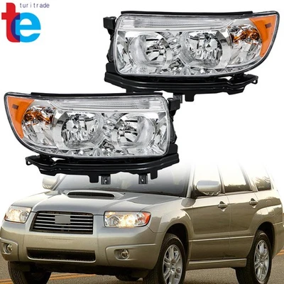卤素车头灯适用于斯巴鲁 Forester 06-08 车头灯带灯泡 左右侧 — 第 1/4 张图片
