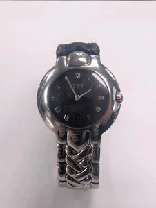 Vintage Damen Gianni Versace Edelstahl Quarz Uhr 377/500 schwarzes Zifferblatt 34mm - Bild 1 von 7