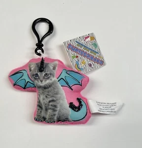 Mochila Expressions Clip Llavero Peluche Gris Gato en Disfraz de Murciélago Rosa 4" NUEVO - Imagen 1 de 5