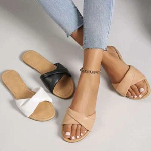 Summer Slippers Women Flat Outdoor Trend Beach Sandals Female Flip Flops - Picture 1 of 15
