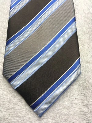COVINGTON MENS TIE BROWN BEIGE BLUE STRIPED 3.25 X 60 NWOT - Image 1 of 4