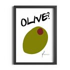 Olive Print Kitchen Pictures Fun Wall Art Quote Cocktail Poster Framed Artwork