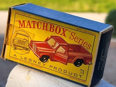 ONLY BOX! Diecast 1960's Matchbox Series N.71 JEEP GLADIATOR PICK-UP TRUCK mint  - Immagine 1 di 4