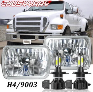 2x 5x7 7x6" LED Headlight For Ford F650 F750 F 250 F 350 F 450 F 550 Super Duty - Foto 1 di 18