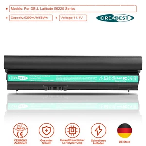 5200mAh WRP9M X57F1 Y0WYY Akku Für DELL Latitude E6220 E6230 E6320 E6330 E6430 - Photo 1/12