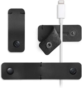 Twelve South SurfaceSnap | 3 pk, organizzatori di cavi in pelle con adesivo senz - Zdjęcie 1 z 4