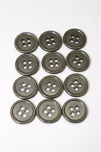 US od plastic small shirt buttons 4 holes rim 10/16 in 15.5mm lot of 12 B6061 - Picture 1 of 4