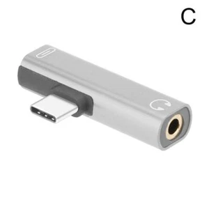 2IN1 USB C Type-C to 3.5mm Jack AUX Earphone Audio Charger Converter Adapter - Picture 1 of 20