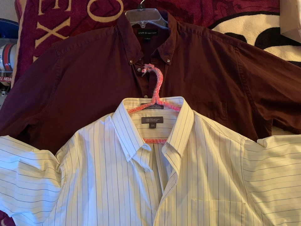 Camisas de vestir de manga larga TWO CROFT & BARROW BROADCLOTH para hombre 17,5 (34/35) Foto 1 de 1