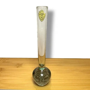 Vintage Controlled Bubble Clear Smokey Gray Glass Bud Vase Paperweight 6.25” - Picture 1 of 9