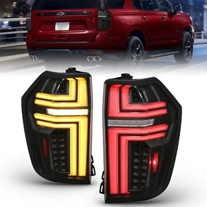 For CHEVY SUBURBAN TAHOE 21-24 FULL LED LIGHT BAR TAIL LIGHTS BLACK Sequential - Picture 1 of 6