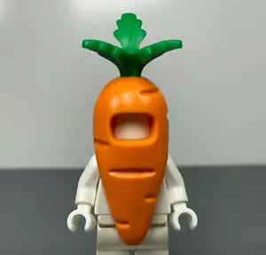 LEGO Orange Minifigure Carrot Costume Head Gear Mask Series 24 71037 Green Stem - Picture 1 of 8