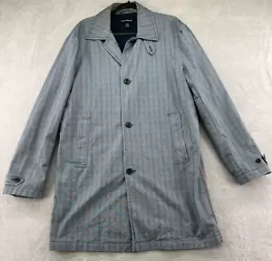 Club Monaco Jacket Mens Large Blue Cottom Trench Button Up - Picture 1 of 9