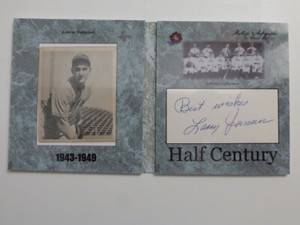 2020 Historic Autographs Half Century LARRY JANSEN Cut Auto signed w/1948 Bowman