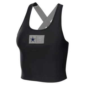 Dallas Cowboys WEAR by Erin Andrews Navy Strappy Cropped Tank Top Women's SMALL - Picture 1 of 12