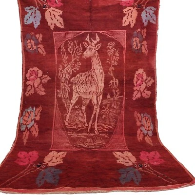 Vintage Moroccan Rug Tribal Azilal Rug Area Wool Carpet Berber Handmade Wool Rug - Image 1 of 4