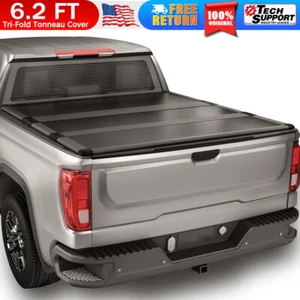 Tri-Fold 6.2FT Truck Bed Tonneau Cover For 2015-2025 Chevy Colorado GMC Canyon - Picture 1 of 9