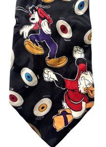 Mickey Mouse Men's 100% Silk tie Mickey Mouse & Friends, Music Records Vintage - Picture 1 of 5