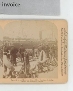 Heroes in Blue off in Santiago Cuba Underwood Stereoview - Bild 1 von 2