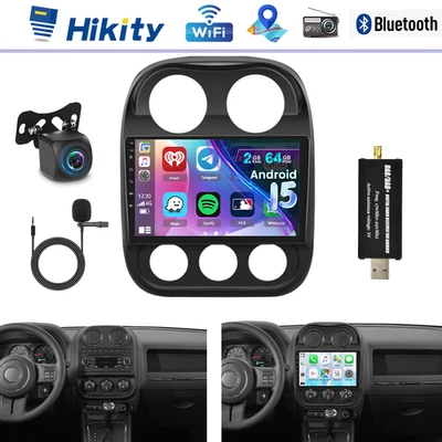 8 Core 4+64GB CarPlay Android 14 Autoradio Für Jeep Compass 2010-2016 GPS DAB+ - Bild 1 von 4