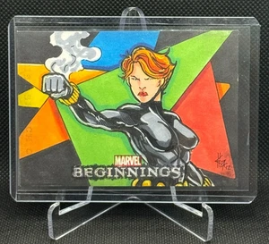 2012 Marvel Beginnings Series 3 Artist Sketch Card Elvin Hernandez Black Widow - Picture 1 of 2