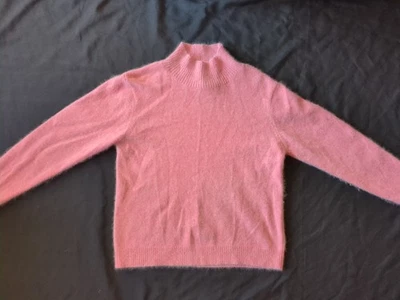 Suéter Cristal Kobe Angora Mezcla de Cabello de Conejo Cuello Simulado Suave Rubor Rosa Clásico  Foto 1 de 4