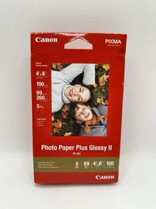 100 BLATT TINTENSTRAHL CANON FOTOPAPIER PLUS GLÄNZEND II 4" x 6" - Bild 1 von 2