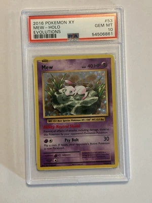 2016 Pokemon XY Evolutions Mew Holo Card 53/108 PSA 10 - Image 1 of 2