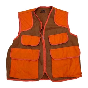 Vtg SafTbak Hunting Vest Blaze Orange Shooting Shell Holder XXL HiViz Duck - Picture 1 of 11