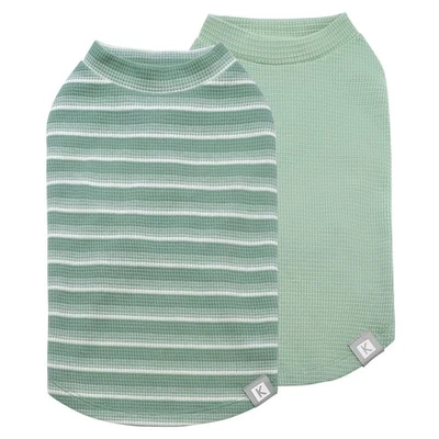 Paquete de 2 camisas elásticas para perros pequeños Waffle camisetas sin mangas ligeras... Foto 1 de 4