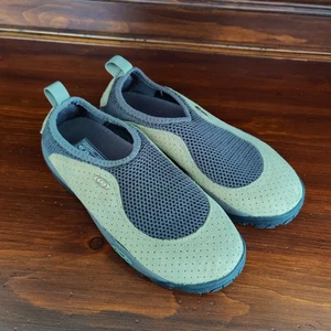 Salomon Mesh Pull On Slides Shoes Lime Green Gray Women's 7.5 Roadtrip Comfort - Picture 1 of 7