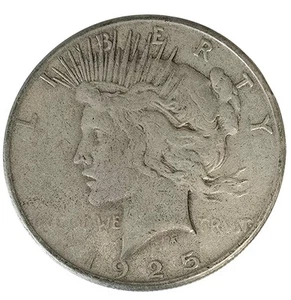 1925 S Peace Silver $1 Dollar US Coin - Picture 1 of 2