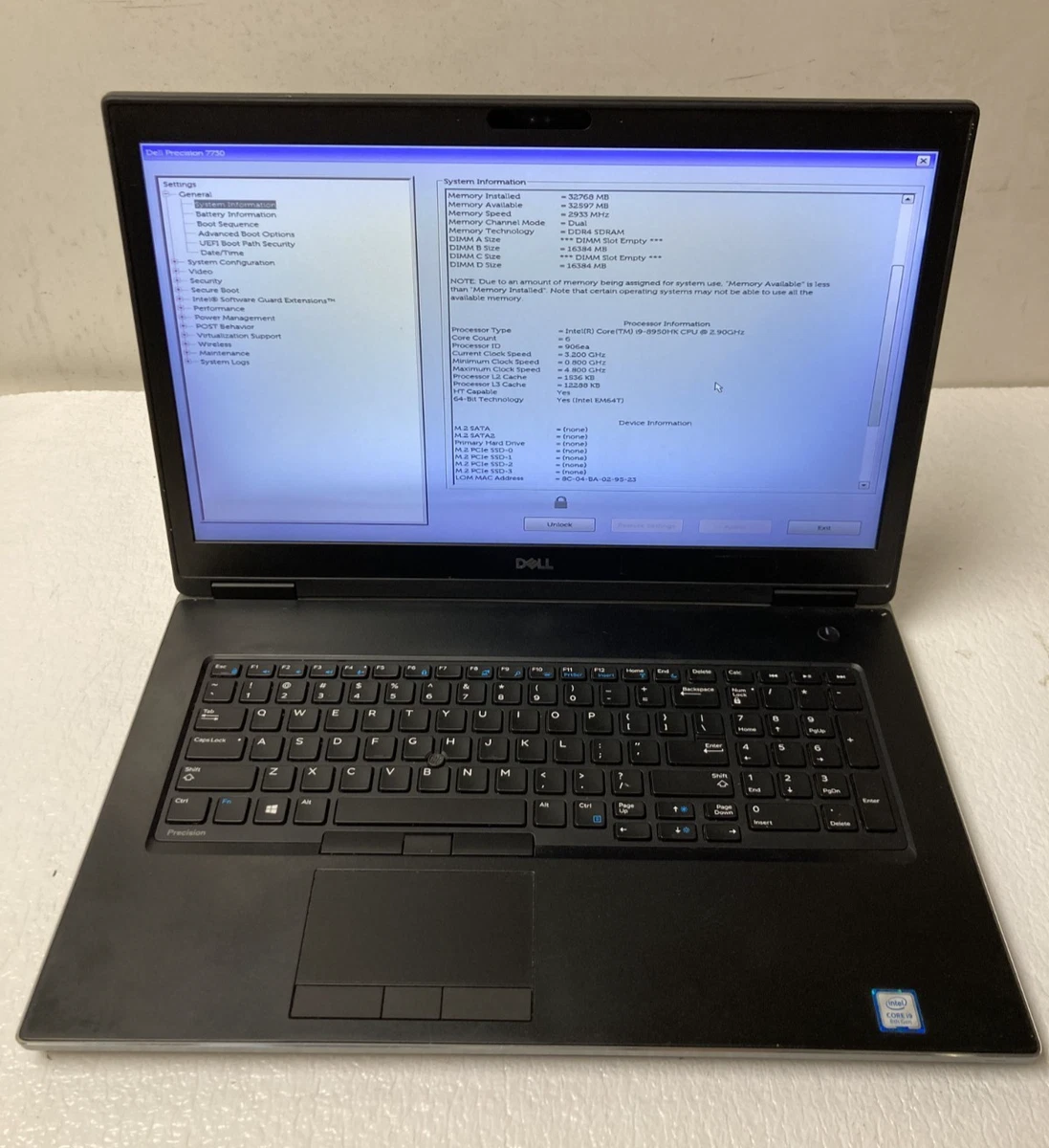 Windowsノート本体 dell precision 7730 i7 8750h 16/256/500 dell precision 7730 i7 8750h 16/256/500