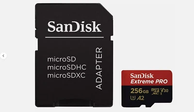 SanDisk 256GB Extreme PRO 4K UHD microSD SDXC Memory Card DJI GoPRO 4K HD U3 - Image 1 of 3