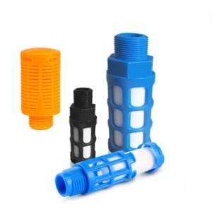 Marmitta silenziatore in plastica pneumatica 1/8"" 1/4"" 3/8"" 1/2"" 3/4"" 1"" filo maschio PSL - Foto 1 di 11