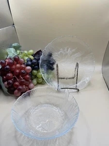 Vintage Arcoroc klar Canterbury 2er Set Salatschüsseln & Teller - Blumendesign (4) - Bild 1 von 10