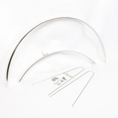 UNBEKANNT Parafango bici corsa 28 pollici argento lucido vintage bici corsa larghezza 34 mm alluminio