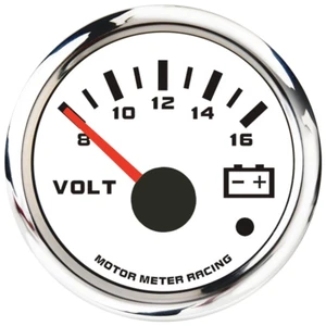 W PRO 52mm 2-1/16" Volt Meter Gauge 8 ~ 16V Red LED Warning 12V Waterproof - Picture 1 of 7