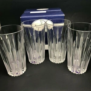 Juego de 4 vasos Royal Doulton Carnegie Crystal Highball en caja sin usar - Imagen 1 de 5