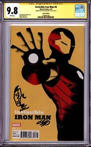 INVINCIBLE IRON MAN #6 CGC 9.8 SS MICHAEL CHO VARIANT signed & sketched