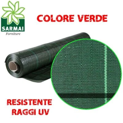 Telo pacciamatura Verde 100 Gr/mq anti radice erbacce orto giardino edilizia