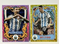 2023 Topps Argentina Fileteado Angel Di Maria Pink Tango /50 & Yellow Tango /150