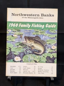 GUIDA PESCA vintage 1960 MN famiglia Minnesota arte di LES KOUBA 31 pagine 6"x4,5" - Foto 1 di 4