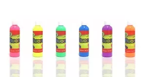 6 x Artistic Fluorescent Paint Fluoro Fluro Glo Colour 250ml - Picture 1 of 6