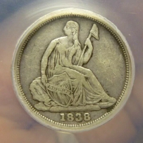 1838-O Seated Liberty Half Dime H10c - ANACS VF20 Details Cover
