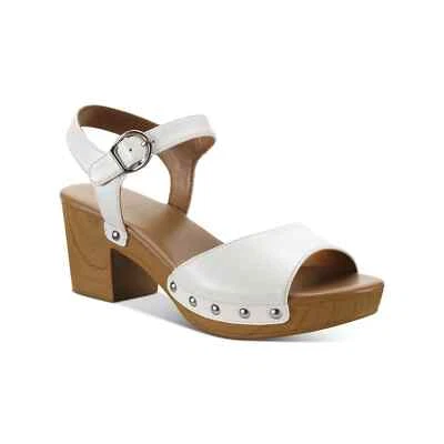 Style & Co Anddreas Womens Strappy Heel White Faux Leather 9.5 - Image 1 of 3