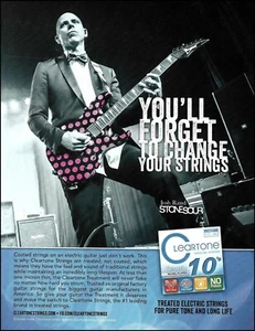 Stone Sour Josh Rand Cleartone strings on Ibanez Polka Dot guitar 2014 ad print - Picture 1 of 3